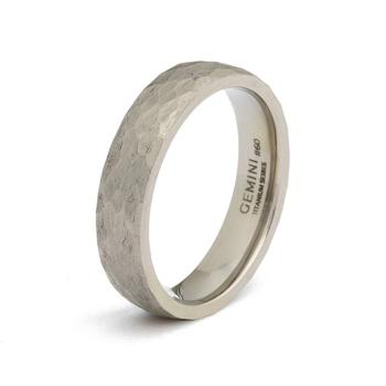 5 mm Titanring mit facettiertem grauem Finish - Pulso Silver